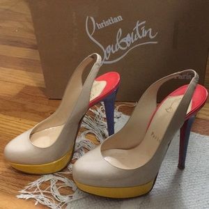 Christian Louboutin Bianca sling patent colorblock